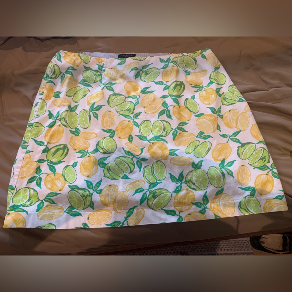 Talbots Yellow and Green lemon Skirt